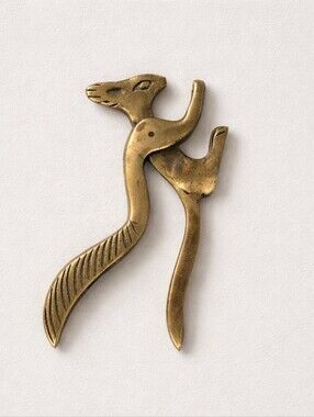 Vintage Brass Squirrel Nutcracker